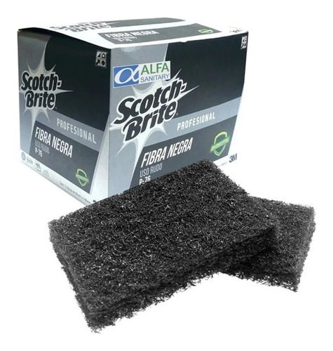 Fibra Scotch Brite Negra P76 9.2 X 14.6 Caja C 12 Pzas