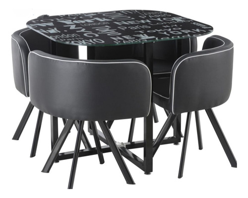Juego De Comedor Auxiliar X4 Ciudades Puestos Minimalista