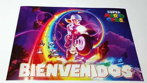 Cartel Bienvenidos Super Mario Bros Pelicula Princesa Peach