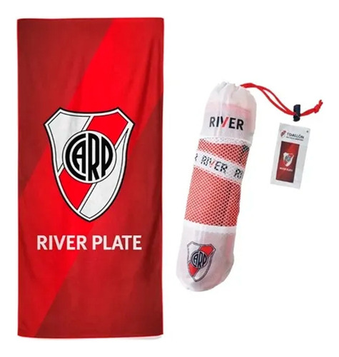 Toallón De Secado Rápido City Blanco Fútbol River Plate