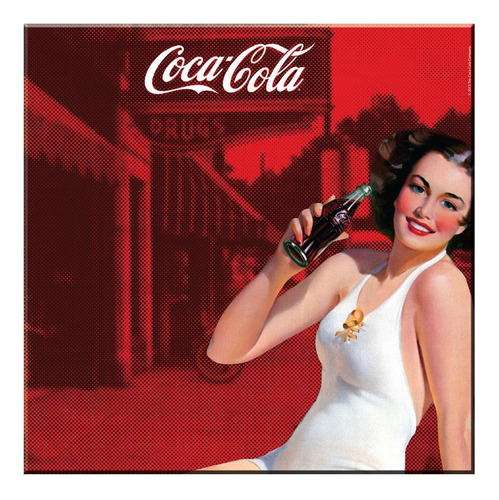Placa Magnetica Coca Cola Metal Pin Up Brunette Lady