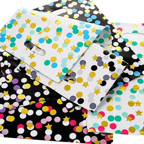 Bolsas Dulces Con Circulos Y Estrellas X10 Diseños Colores