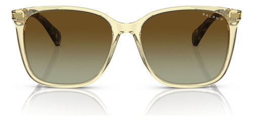 Óculos De Sol Ralph Ralph Lauren Ra5293 6072t5 56 Polarizado Armação Marrom Transparente Brilhante Haste Shiny Havana Beige Lente Marrom Degradê Desenho Quadrado