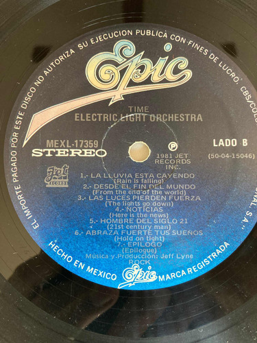Electric Light Orchestra / Time Lp Vinilo Mx 1981 (Usado)