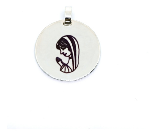 Alfiler De Gancho Prendedor Plata 925 Porta Medalla Bautismo Color Plateado