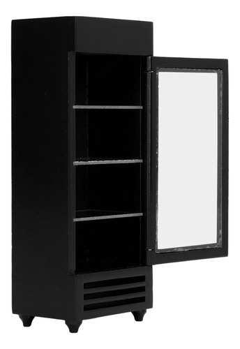 Refrigerador Vertical Black Black Dollhouse 1:12