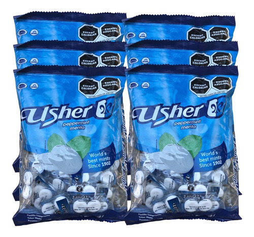 Usher Caramelo Pastilla Menta 3600 Pz De 2 Pastillas C/u
