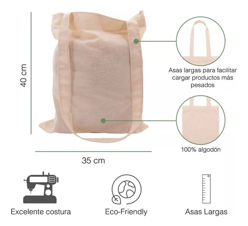 10 Bolsas De 40 X 35 Cm. 100%