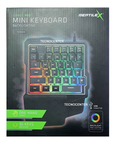 Teclado Gamer Una Mano Reptilex 024 35 Teclas / Tecnocenter