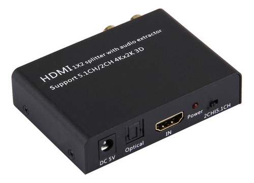 Generic Divisor Hdmi 1x2 Com Extrator De Áudio