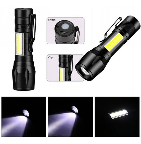 Mini Lanterna Tática Luz Led Cree Alta Potencia Tb0613 Cor da lanterna Preto Cor da luz Branco