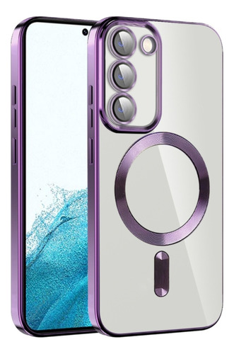 Funda Para Samsung S22 Magsafe + Protector De Camara Morado