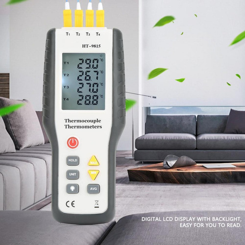 Sensor De Termopar Digital Tipo K De 4 Canais Ht-9815