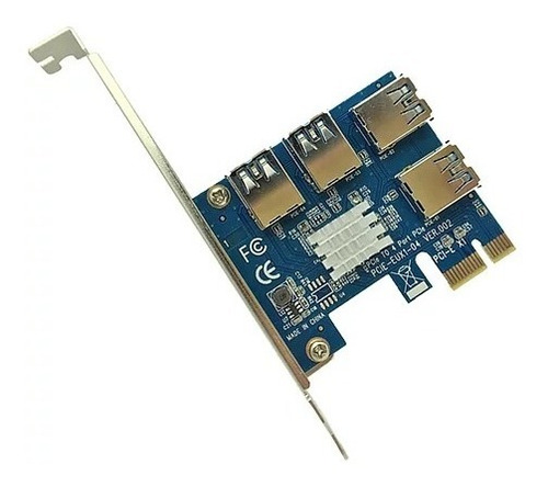 Imagen 1 de 6 de Adaptador Pcie 1x A 4 Usb Multiplicador Riser Mineria Cripto