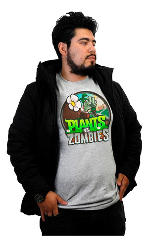 Playera Cleen Gris De Juego Movil Plantas Vs Zombies