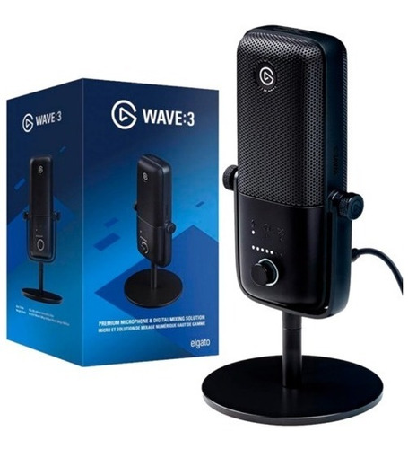 Micrófono Elgato Wave:3 Black Alta Calidad