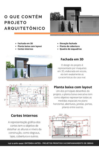Imagem 4 de 5 de Planta De Casa 2 Quartos - Projeto Arquitetônico Completo