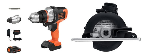 Black+decker Kit Combinado Taladro Inalambrico Matriz 20 V 2