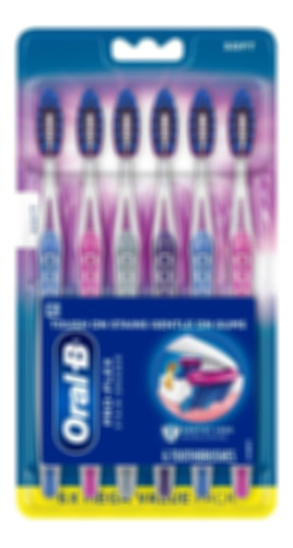 Oral-b Cepillos De Dientes Pro-flex Blancos 3d, Suaves, 6 Un