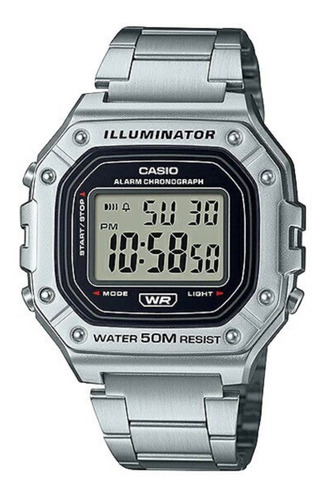 Reloj Casio Digital W-218hd De Metal Resistente Al Agua 5atm