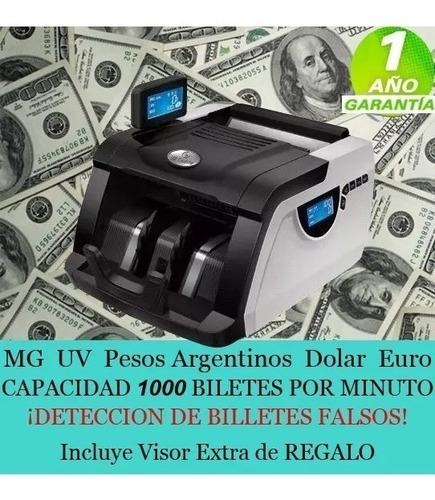 Imagen 3 de 6 de Contadora De Billetes Con Detector Falsos Dolares -pesos