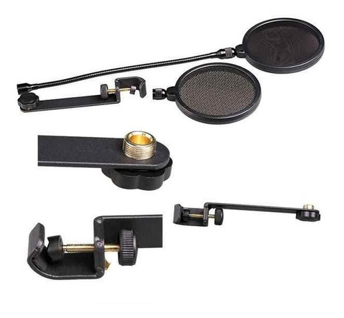 Imagen 5 de 7 de Filtro Anti Pop Superlux Hm18ag Pantalla Dual Con Brazo