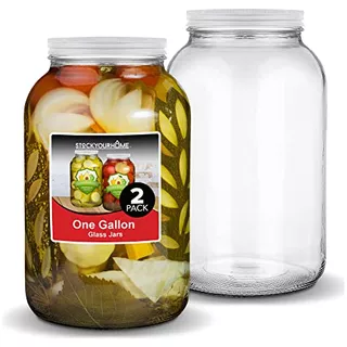 Gallon Glass Jar With Metal Lid (2 Pack) - 128 Ounce - ...