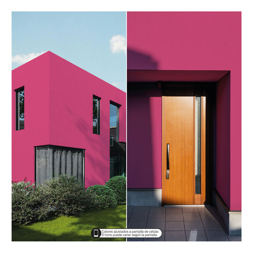 Pintura Látex Tecza 10l Colores Intensos Interior Y Exterior Rosa Mate