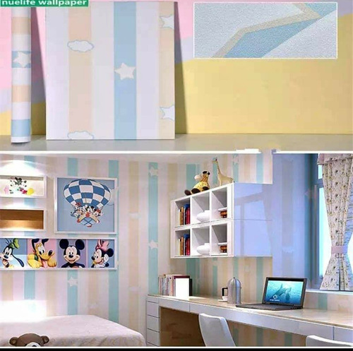 Papel Mural Autoadhesivo Estrellas Blanco Celeste Celeste