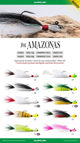 1pç Isca Maruri Jig Amazonas 20gr Anzol 6/0