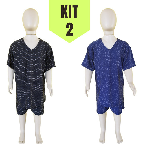 Kit Com 2 Pijamas De Menino Estampado Tecido Liganete