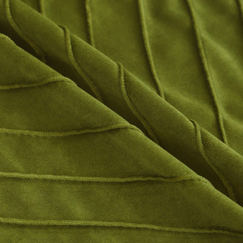 Fundas De Cojin Verde Olivo Con Franja Dorada 60x60cm 2 Pzs