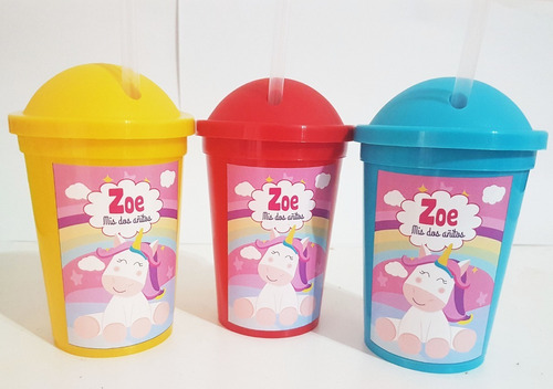 Vasos Milkshake Personalizados - Unicornio (25 Unid)