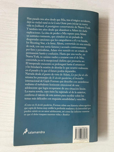 Lo Que Fue De Ella - Gayle Forman, Salamandra Juvenil (Usado)