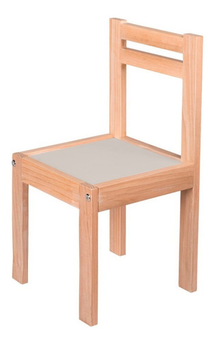 Duduk Silla Infantil De Madera Barnizada Para Niñas Y Niños Color de la estructura de la silla Gris claro Color del asiento Blanco Ostión