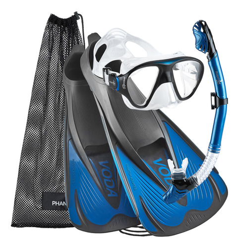 Phantom Aquaticsvoda De Pie Completo Mask Fin Snorkel Set, F