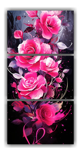 60x120cm Pinturas Acuarela Relieve Estilo Neonoir Flores