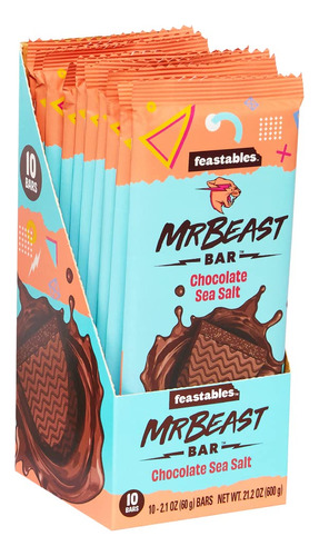 Feastables Mrbeast Barras De Sal Marina De Chocolate, Hechas