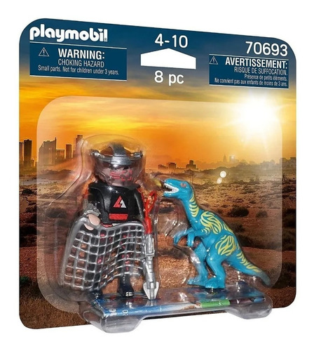 Playmobil Dinosaurio Velociraptor Y Saqueador Duo Pack 70693