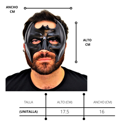 Imagen 2 de 3 de Antifaz Batman Clasico Deluxe Adulto
