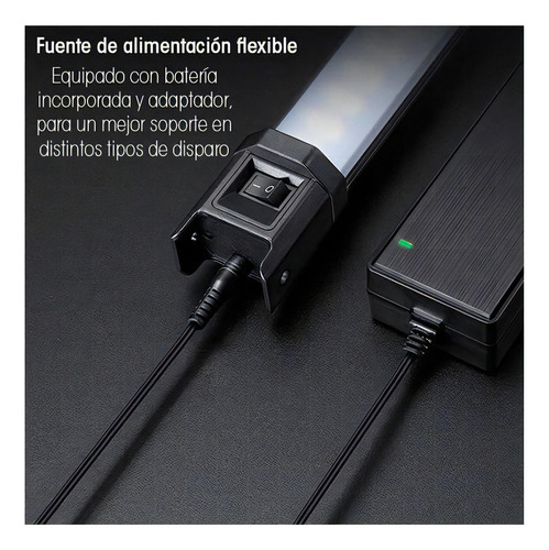 Kit 4 Lámparas Tubo Led Rgb 2500k-6500k Tl60 Godox Color De La Estructura Negro