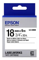 Comprar Cinta Etiqueta Epson Lk-5wbn Negro\u002Fblanco 18mm 9m Adhes Orig