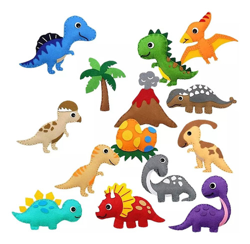 Kits De Costura De Fieltro Diy Para Niños Con Dinosaurios