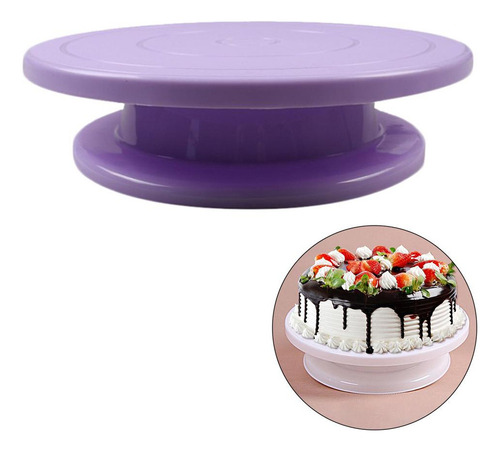 11 Mesa Giratoria De Plástico Soporte De Pastel Púrpura