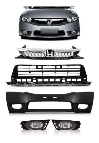 Kit Combo New Civic 2007 2008 09 10 2011 Frente Completa