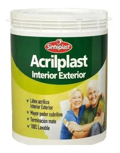 Latex Lavable Int/ext Blanco 20lts Acrilplast