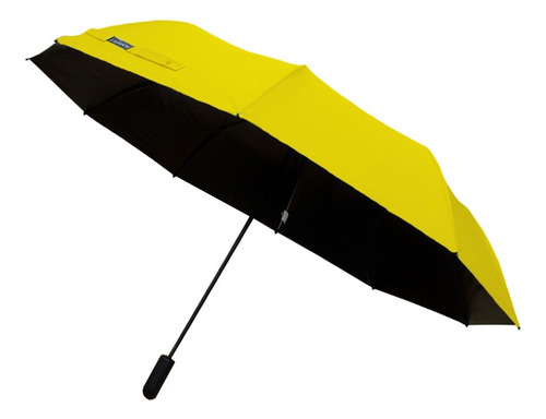 Sombrilla Manual De Bolsillo Filtro Uv 10 Varillas Dobles Color Amarillo Diseño De La Tela Liso