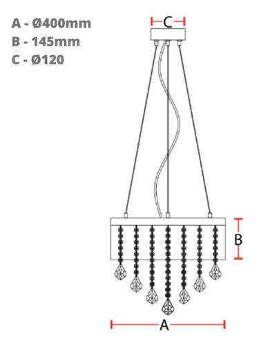 Lustre Pendente Avant Duquesa Florestta 5xg9 Branco Fosco