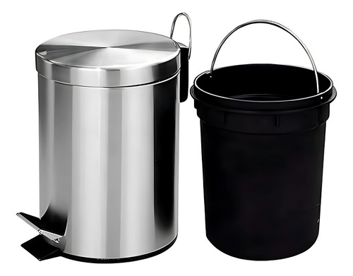 Lixeira Inox Com Pedal Banheiro Cesto Removível Cozinha