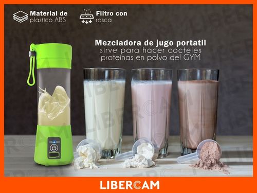 Mini Licuadora Portatil Autolimpiante Usb 380ml 4 Hojas